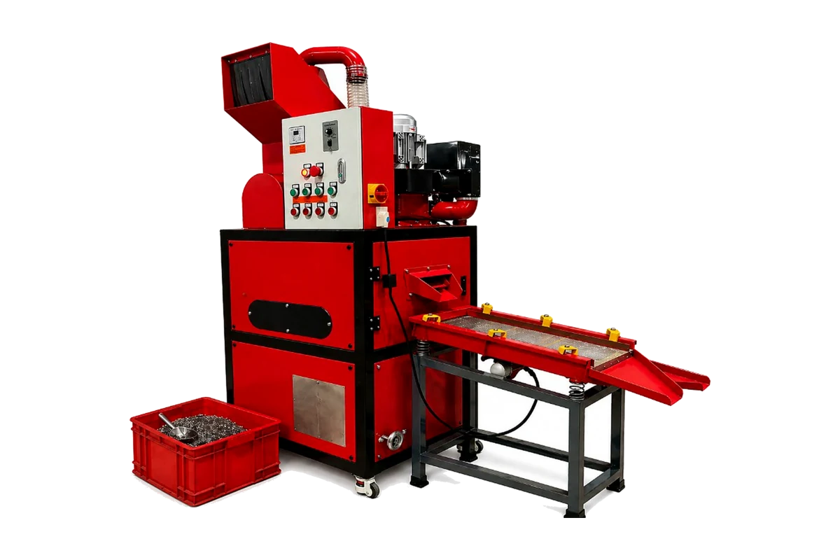 Granulator kabli MACHTEK RECO 60 w czerwono-czarnej kolorystyce MACHTEK